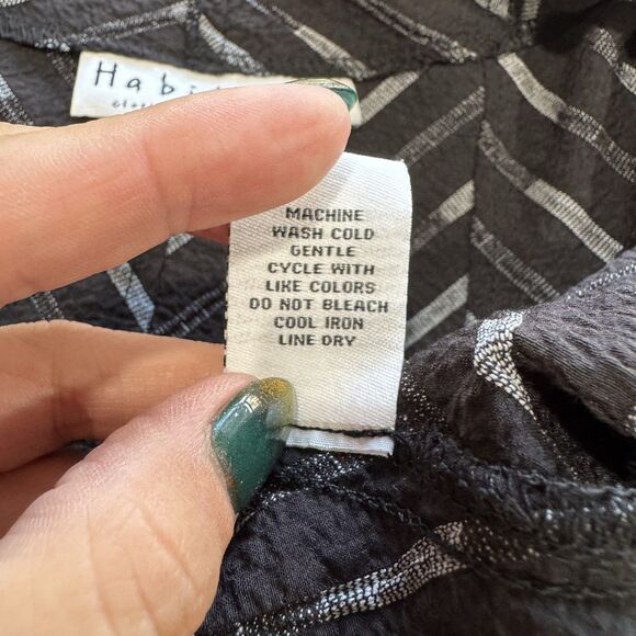 Habitat Crepe Open Shark Bite Long Thin Blazer Cardigan Modern Top Small Black - Picture 11 of 11